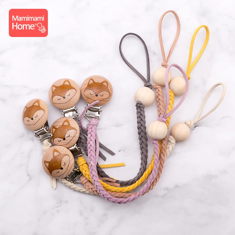 Wooden Teether Braided Thread Leather Wood Beads Engraved Fox Pacifier Clip Dummy Pacifier Clips Chain For Kid Feeding Products
Wooden Teether Braided Thread Leather Wood Beads Engraved Fox Pacifier Clip Dummy Pacifier Clips Chain For Kid Feeding Products