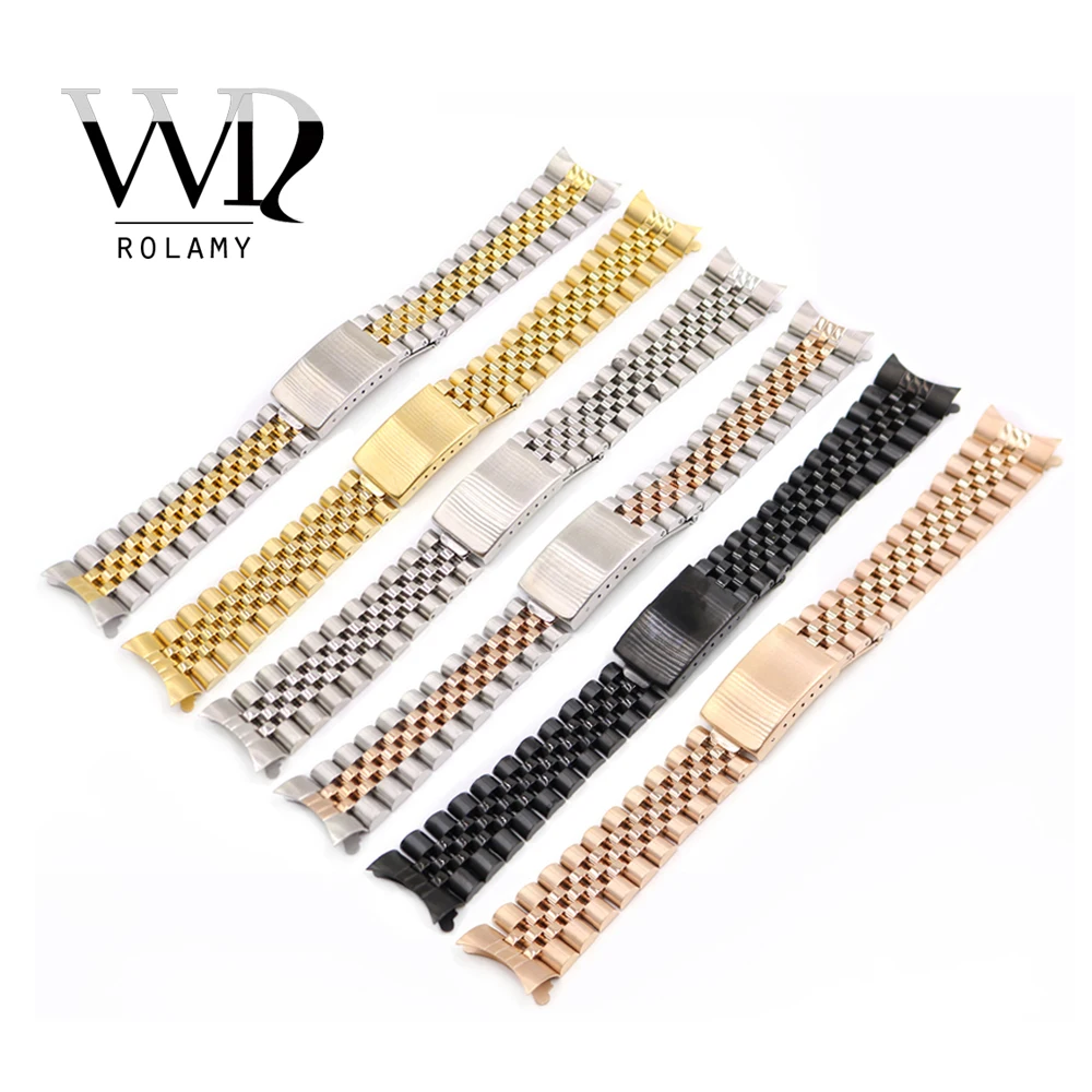 Rolamy 13 17 19 20 22mm Wholesale Hollow Curved End Solid Screw Links Replacement Watch Band Strap Old Style Jubilee Dayjust
Rolamy 13 17 19 20 22mm Wholesale Hollow Curved End Solid Screw Links Replacement Watch Band Strap Old Style Jubilee Dayjust