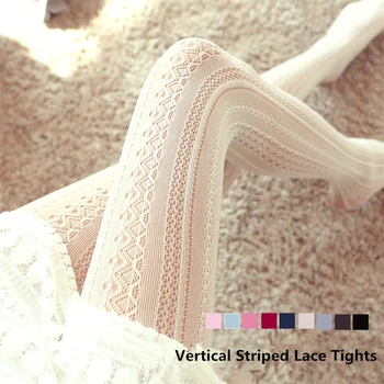 Sexy Women's Vertical Striped Lace Pantyhose Slim Carved Net Tights Hollow Thin Bottoming Lace Tights Medias De Mujer
Sexy Women's Vertical Striped Lace Pantyhose Slim Carved Net Tights Hollow Thin Bottoming Lace Tights Medias De Mujer