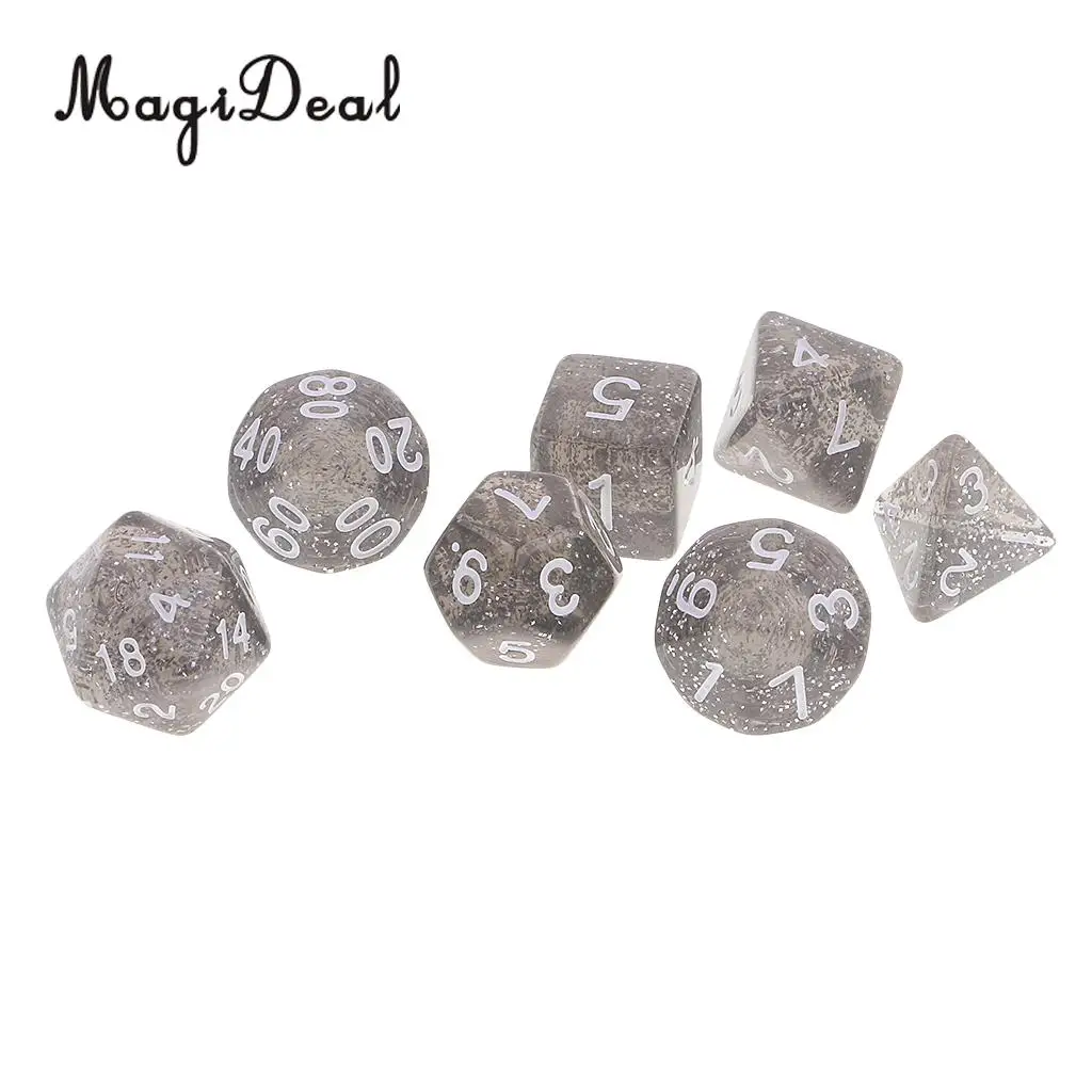 MagiDeal 42Pcs/Lot Double Colors Acrylic Polyhedral Dice 16mm for Dungeons Dragons DND MTG RPG Table Party Game Pub Bar Toys