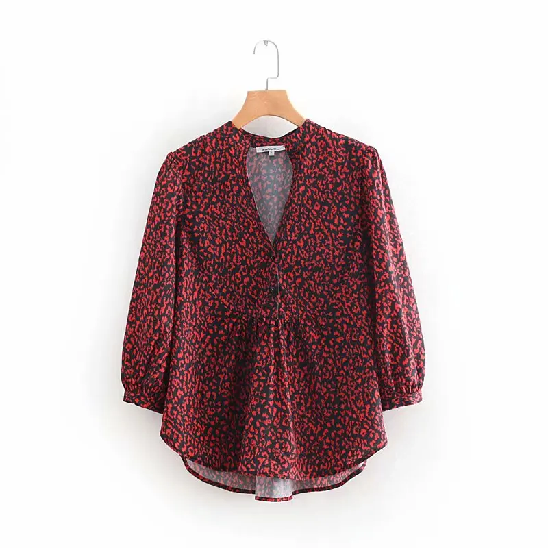 2018 women vintage v neck red leopard print casual kimono blouse smock shirt women chic blusas business femininas tops LS2825
2018 women vintage v neck red leopard print casual kimono blouse smock shirt women chic blusas business femininas tops LS2825