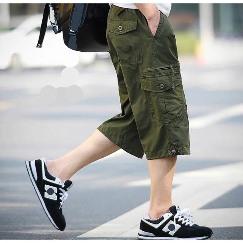 Cargo Pants Men's Loose Leisure Seven Pants Cotton Elastic Waist Man Cropped Trousers
Cargo Pants Men's Loose Leisure Seven Pants Cotton Elastic Waist Man Cropped Trousers