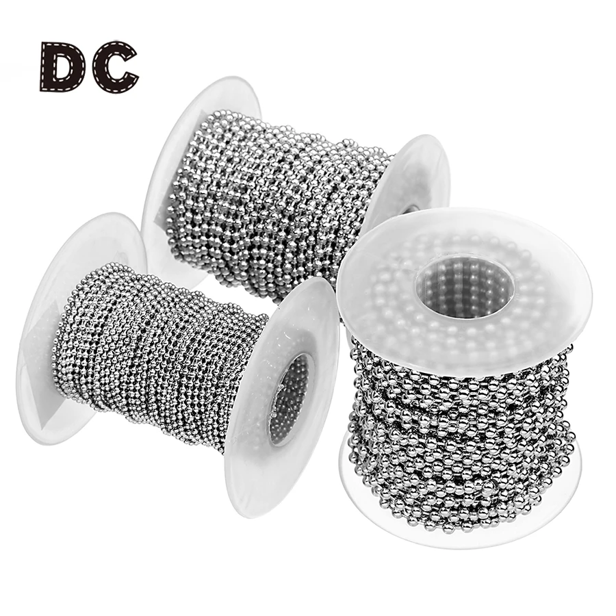 DC Stainless Steel Bead Necklace Link Chains Bulk 10yard/roll Metal Ball Beads Linked Chain Necklaces Women for Jewelry Making
DC Stainless Steel Bead Necklace Link Chains Bulk 10yard/roll Metal Ball Beads Linked Chain Necklaces Women for Jewelry Making