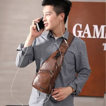 Men's Crossbody Waist Bags Men's USB Charging Headphone Plug Designer Leather Shoulder Bag Diagonal Package Travel Handbags
Men's Crossbody Waist Bags Men's USB Charging Headphone Plug Designer Leather Shoulder Bag Diagonal Package Travel Handbags