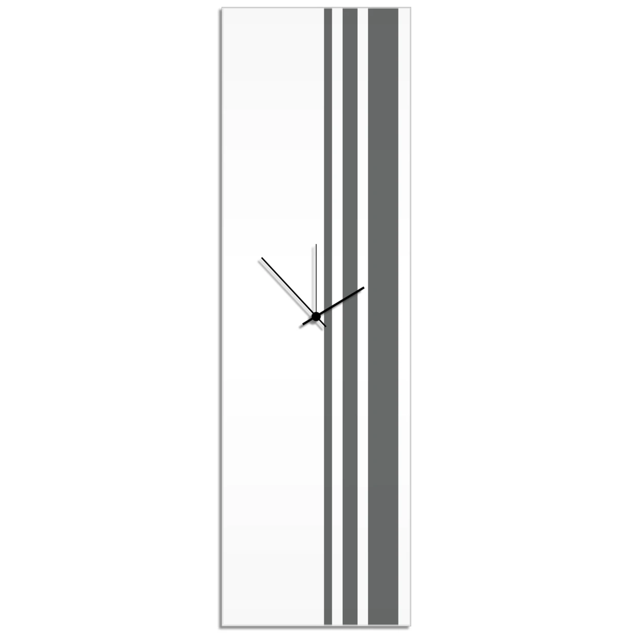 Grey Triple Stripe Clock-Black Hands