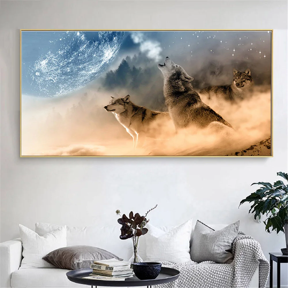 Animal Decorative Paintings Wolf with Moon Canvas Wall Art Painting Blue Butterfly Poster Elephant Landscape Picture for Decor
Animal Decorative Paintings Wolf with Moon Canvas Wall Art Painting Blue Butterfly Poster Elephant Landscape Picture for Decor