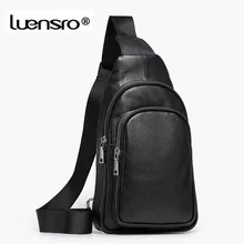 LUENSRO Men Cowhide Leather Crossbody Bag Casual Men Shoulder Bags High Quality Chest Pack Genuine Leather Messenger Bag Men LUENSRO Men Cowhide Leather Crossbody Bag Casual Men Shoulder Bags High Quality Chest Pack Genuine Leather Messenger Bag Men