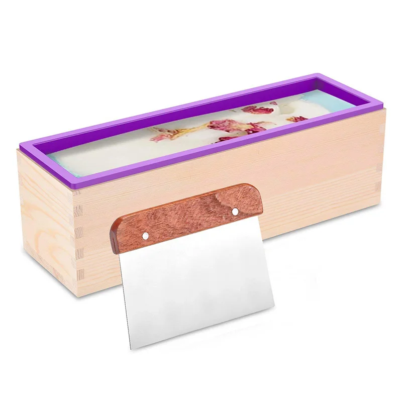 Silicone Soap Molds Rectangular Soap Loaf Mold Kit with Wood Box and 1 Stainless Steel Soap Cutter for Soap Making
Silicone Soap Molds Rectangular Soap Loaf Mold Kit with Wood Box and 1 Stainless Steel Soap Cutter for Soap Making