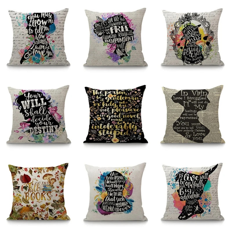 Floral Jane Austen Quotation Letter Print Throw Pillow Cover Case Linen Nordic Masterpiece Cushion Cover For Sofa Home Decor
Floral Jane Austen Quotation Letter Print Throw Pillow Cover Case Linen Nordic Masterpiece Cushion Cover For Sofa Home Decor
