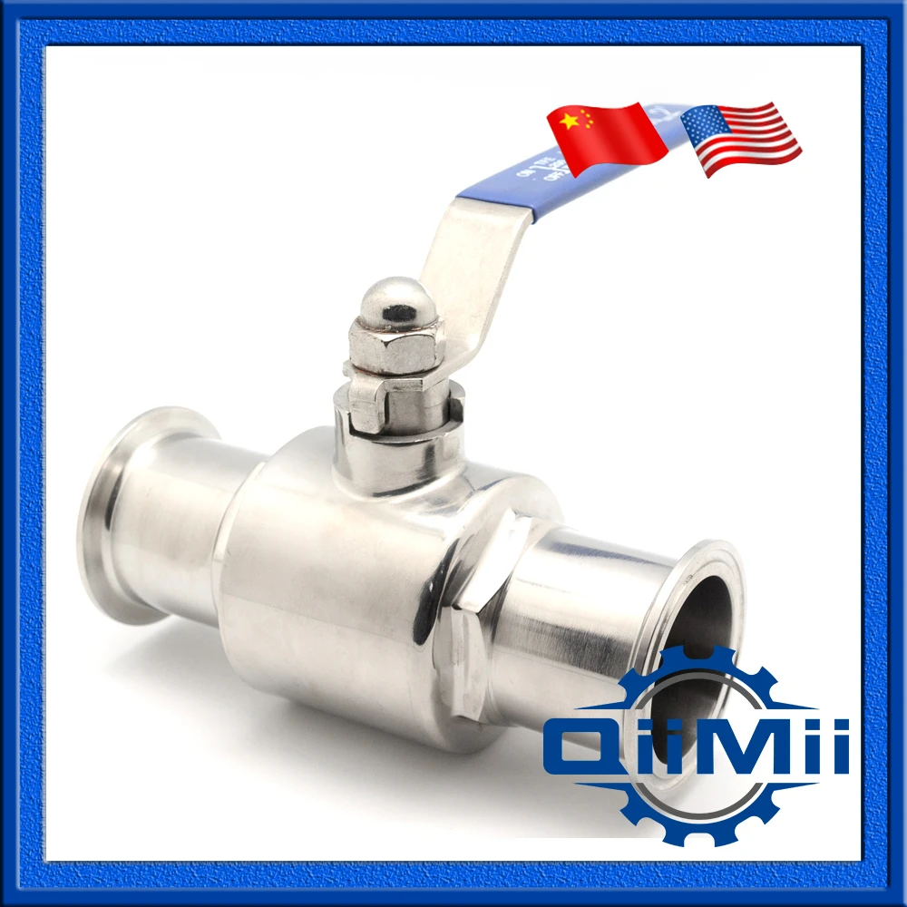 1.5" SS304 Clamp sanitary 2-way ball valve, Stainless steel sanitary ball valve