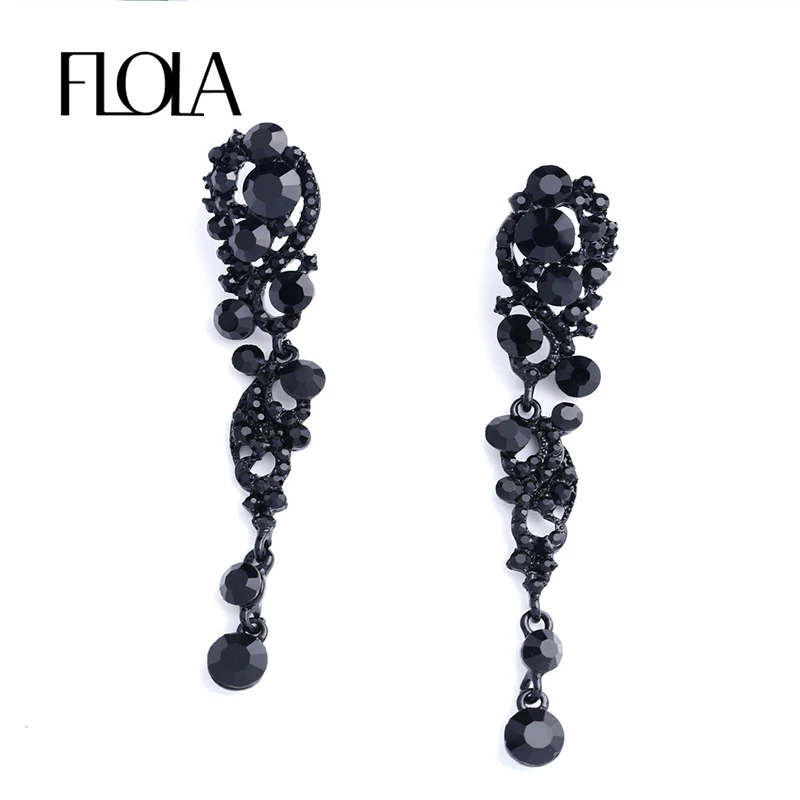 FLOLA New Big Long Black Earrings Hanging Large Crystal Rhinestone Gothic Earrings Women Black Jewelry oorbellen ersh87
FLOLA New Big Long Black Earrings Hanging Large Crystal Rhinestone Gothic Earrings Women Black Jewelry oorbellen ersh87