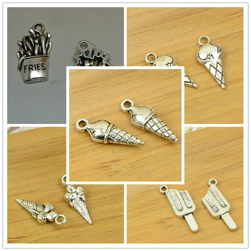 diy ice cream/chips/French fries/food shape alloy pendant antique silver small charm jewelry finding accessories free shipping
diy ice cream/chips/French fries/food shape alloy pendant antique silver small charm jewelry finding accessories free shipping
