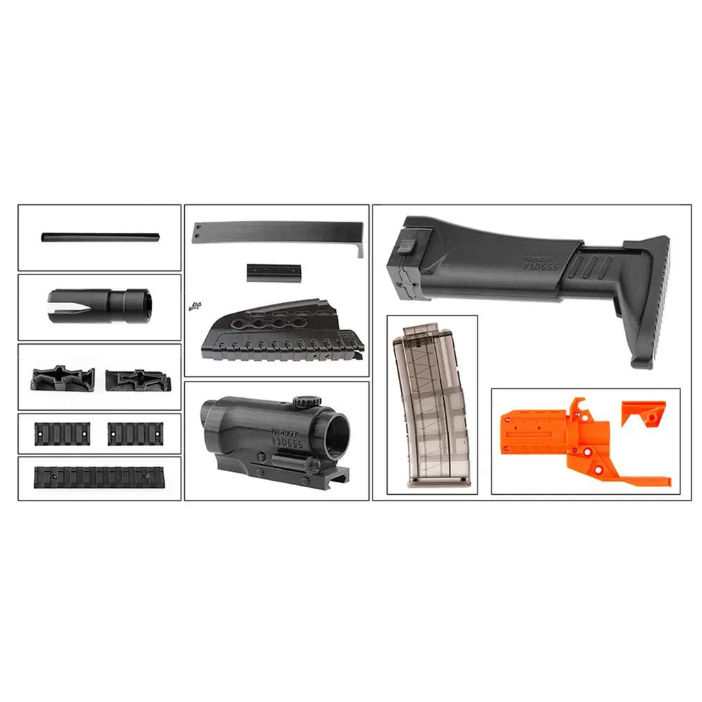 Worker STF-W010 XM8 Mod Kits Set With Orange Adaptor And Long Front Tube for Nerf N-Strike Elite Stryfe Blaster
Worker STF-W010 XM8 Mod Kits Set With Orange Adaptor And Long Front Tube for Nerf N-Strike Elite Stryfe Blaster