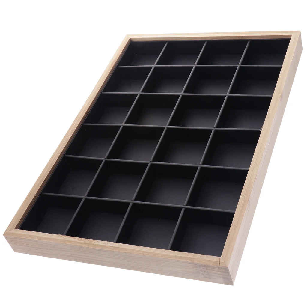 2Pcs 24 Grids Jewelry Tray Stackable Earrings Display Showcase Multifunctional Jewelry Display/Organizer Box for Girls Women 2Pcs 24 Grids Jewelry Tray Stackable Earrings Display Showcase Multifunctional Jewelry Display/Organizer Box for Girls Women