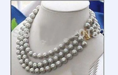 very good triple strands 9-10mm natural Australian south sea gray 17"18"19" 14K clasp 14K clasp Silver hook Wholesale Jewelry ne
very good triple strands 9-10mm natural Australian south sea gray 17"18"19" 14K clasp 14K clasp Silver hook Wholesale Jewelry ne