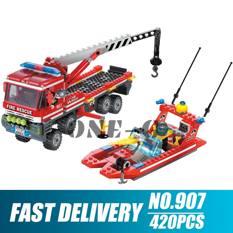 Building blocks 907 Compatible legoingly City Bricks Fire Rescue All-Terrain Fire Boats Carrier Truck figures toys for children
Building blocks 907 Compatible legoingly City Bricks Fire Rescue All-Terrain Fire Boats Carrier Truck figures toys for children