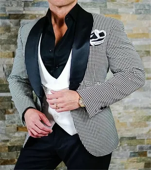 Custom Slim New Black and White Plaid Jacket Suit 3 Piece Tops Pants Vest Ball Groom Wedding Dress
Custom Slim New Black and White Plaid Jacket Suit 3 Piece Tops Pants Vest Ball Groom Wedding Dress
