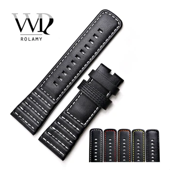 Rolamy 28mm Wholesale Real Leather With Black White Orange Red Yellow Stitches Wrist Watch Band Strap Belt
Rolamy 28mm Wholesale Real Leather With Black White Orange Red Yellow Stitches Wrist Watch Band Strap Belt