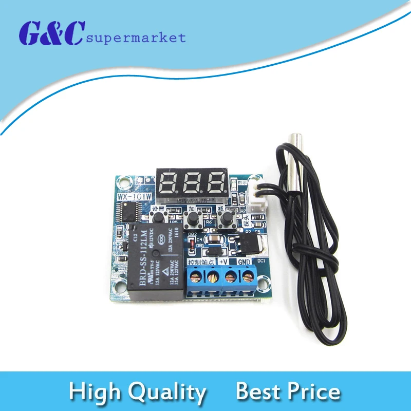 DC12V Intelligent Digital Led -40-120 Celsius Thermostat Temperature Controller Sensor
DC12V Intelligent Digital Led -40-120 Celsius Thermostat Temperature Controller Sensor