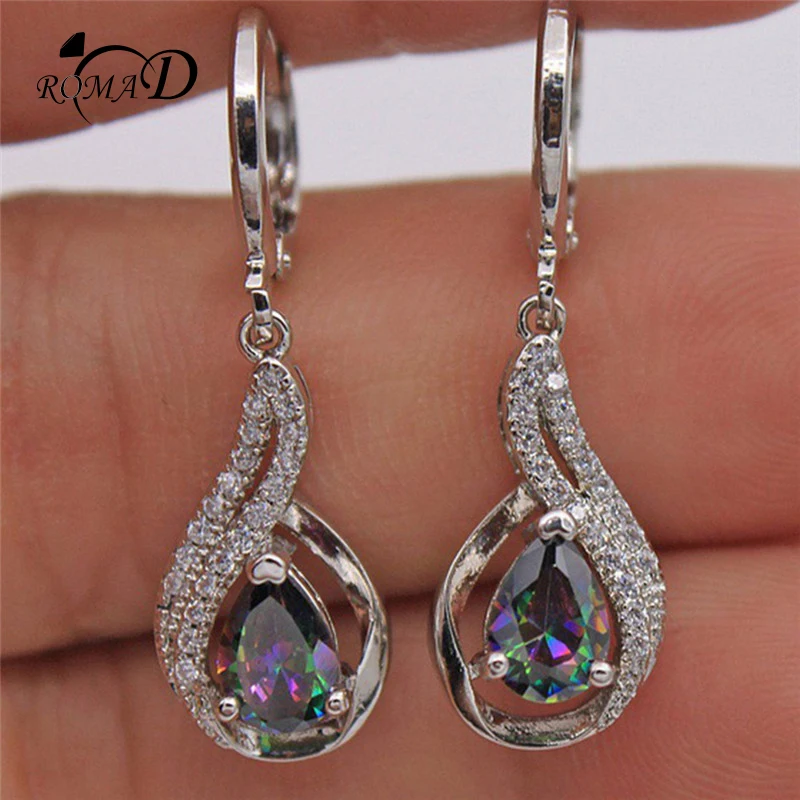 ROMAD Rainbow Stone Earrings for Women Fashion Dangle Earrings Zirconia Dangle Earrings Water Drop Earrings Statement R2
ROMAD Rainbow Stone Earrings for Women Fashion Dangle Earrings Zirconia Dangle Earrings Water Drop Earrings Statement R2