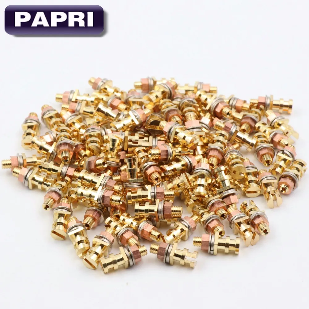 PAPRI 100PCS Pure Brass 24K Gold Plated Tag Board Turrets Posts Lugs FR Amplifier Tube Guitar Amplifier DIY Connector
PAPRI 100PCS Pure Brass 24K Gold Plated Tag Board Turrets Posts Lugs FR Amplifier Tube Guitar Amplifier DIY Connector