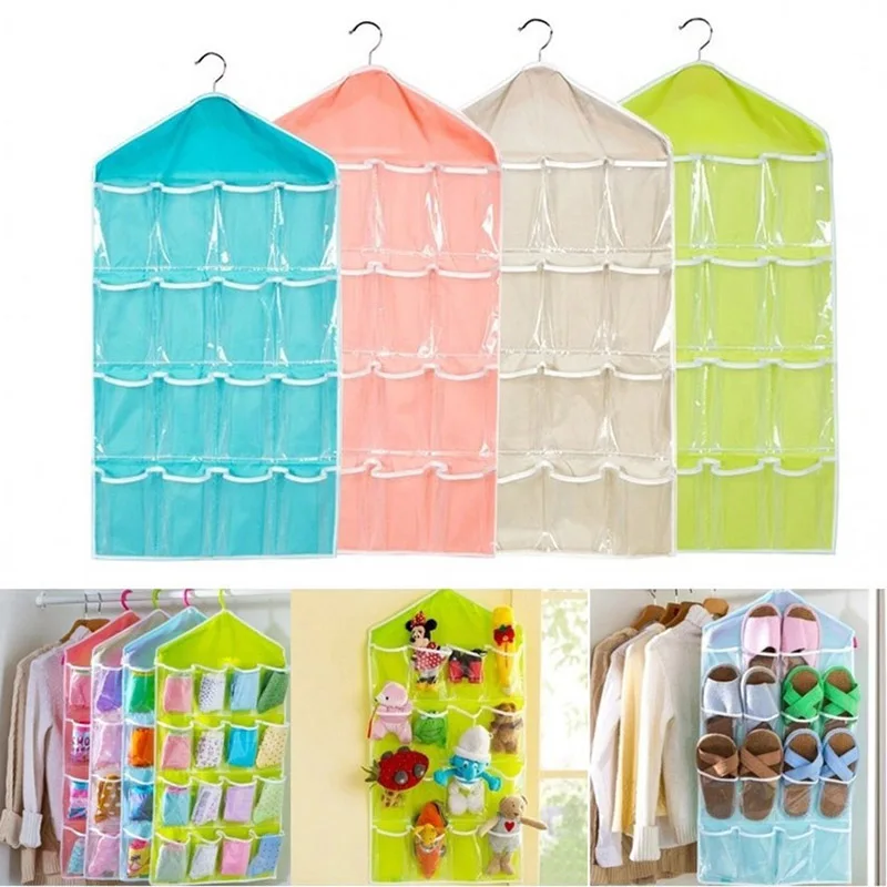 16Pockets Clear Hanging Storage Bag Socks Bra Underwear Rack Hanger Storage Organizer Home Hanging tool Storage Bag
16Pockets Clear Hanging Storage Bag Socks Bra Underwear Rack Hanger Storage Organizer Home Hanging tool Storage Bag