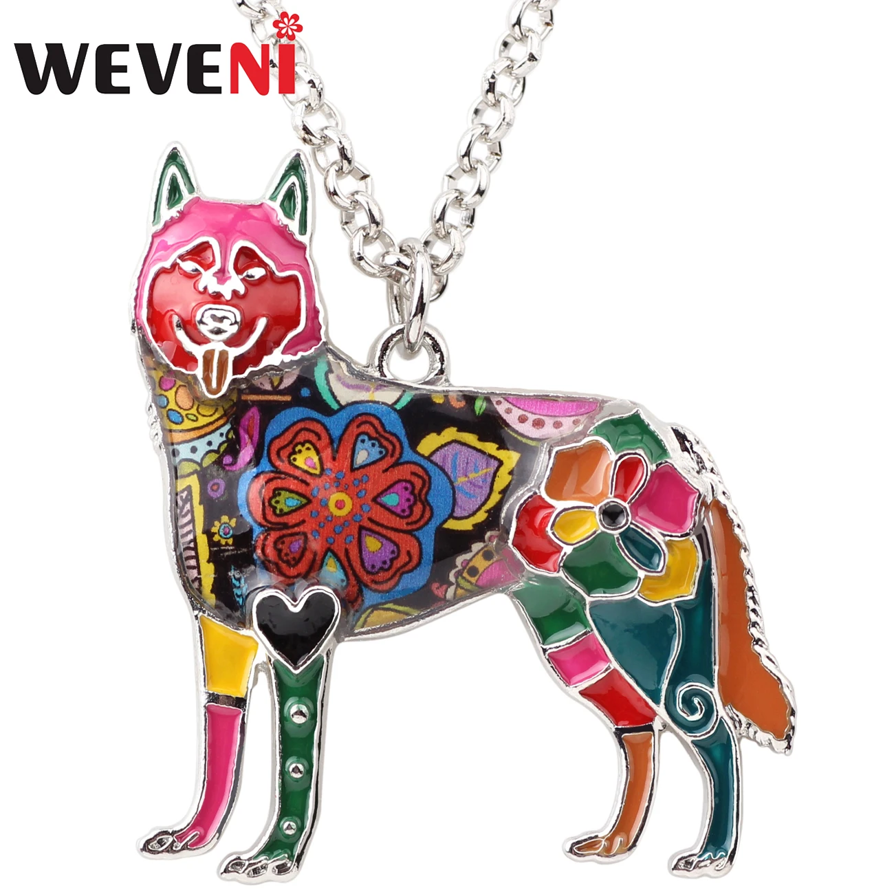 WEVENI Enamel Alloy Siberian Husky Dog Necklace Pendant Chain Choker Cute Animal Pet Jewelry Gift For Women Girls Ladies Female
WEVENI Enamel Alloy Siberian Husky Dog Necklace Pendant Chain Choker Cute Animal Pet Jewelry Gift For Women Girls Ladies Female