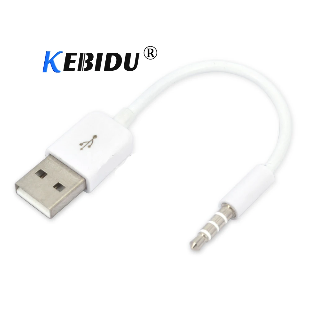 

kebidu 3.5mm Jack to USB 2.0 Data Sync Charger Transfer Audio Adapter Cable cord for Apple iPod Shuffle 3rd 4th 5th 6th