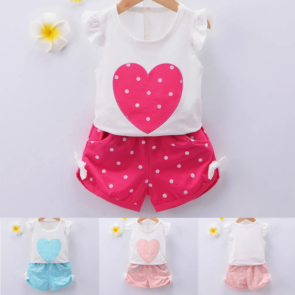 2019 Summer Toddler Baby Kid Girl Fly Sleeve Ruffles Dot Top Bowknot Short Pant Outfits Set New Style Suit Fashion Casual Heart
2019 Summer Toddler Baby Kid Girl Fly Sleeve Ruffles Dot Top Bowknot Short Pant Outfits Set New Style Suit Fashion Casual Heart