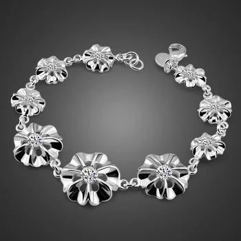 Beautiful elegant flower bracelet. Solid 925 sterling silver bracelet bracelet for women. Fashion silver jewelry birthday gifts
Beautiful elegant flower bracelet. Solid 925 sterling silver bracelet bracelet for women. Fashion silver jewelry birthday gifts