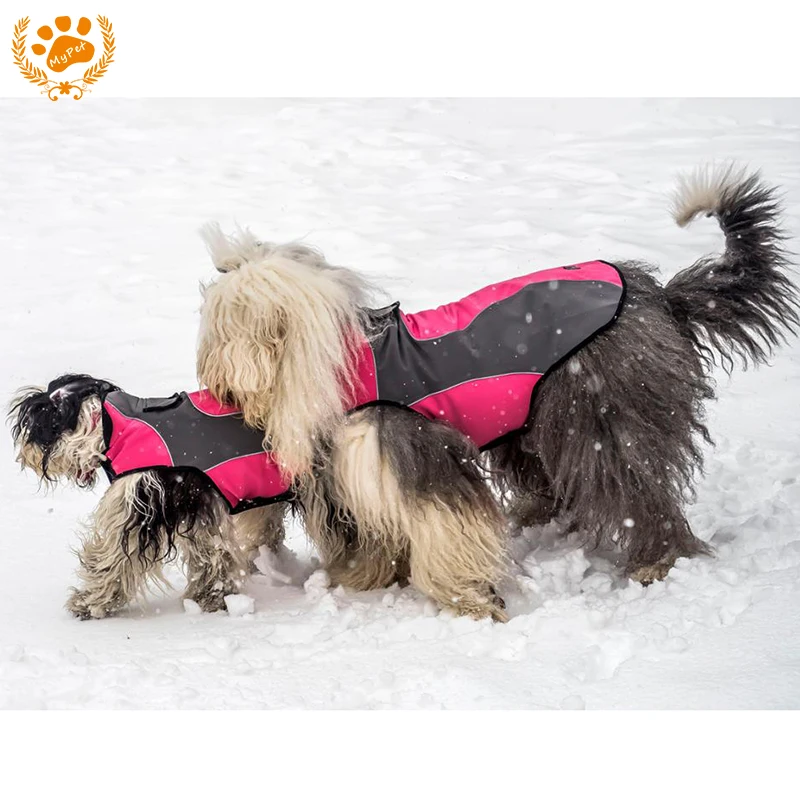 Christmas My Pet Dog Clothes Winter Waterproof Fleece Reflective Jacket Wear-Resistant Warm Outdoor Coat Jacket Easy Wear Pink