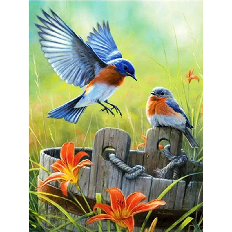 

Full Square/Round Diy Diamond Painting Birds Nature Cross Stitch Full Resin Diamond Embroidery Mosaic Home Decor Handwork h314