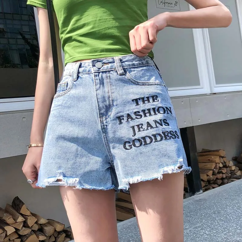 Shredded Denim Shorts Women 2019 Summer Large Size Letter Embroidery Shorts Female High Waist Slim Slimming Denim Shorts JIA305
Shredded Denim Shorts Women 2019 Summer Large Size Letter Embroidery Shorts Female High Waist Slim Slimming Denim Shorts JIA305