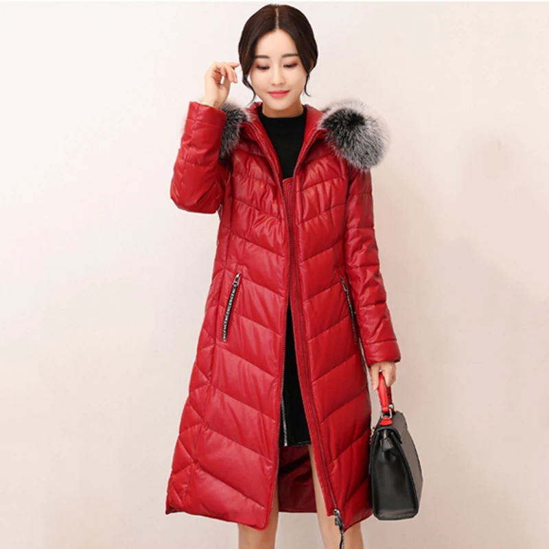Jaqueta De Couro New Large Size Parkas Winter Women Leather Jacket Coat 2018 Duck Down Thicken Warm Fox Fur Outerwear No429
Jaqueta De Couro New Large Size Parkas Winter Women Leather Jacket Coat 2018 Duck Down Thicken Warm Fox Fur Outerwear No429