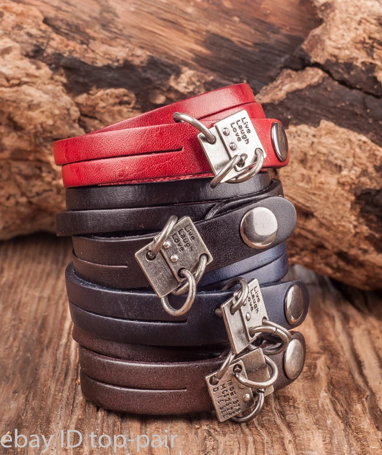 Lot 4pcs Wholesale Cool Skull Alloy Metal Tag Leather Double Wrap Bracelet Cuff Wristband Men's New
Lot 4pcs Wholesale Cool Skull Alloy Metal Tag Leather Double Wrap Bracelet Cuff Wristband Men's New