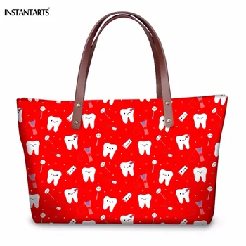 INSTANTARTS Woman Red Large Tote Bags Funny Cartoon Dentist Equipment/Teeth Pattern Girls Travel Shoulder Bags Fashion Handbags
INSTANTARTS Woman Red Large Tote Bags Funny Cartoon Dentist Equipment/Teeth Pattern Girls Travel Shoulder Bags Fashion Handbags