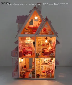 DIY Model Sunshine Alice Doll House Free Shipping Assemble Villa Doll Home/Wood Doll Furniture Wooden Toys Miniature Doll house
DIY Model Sunshine Alice Doll House Free Shipping Assemble Villa Doll Home/Wood Doll Furniture Wooden Toys Miniature Doll house