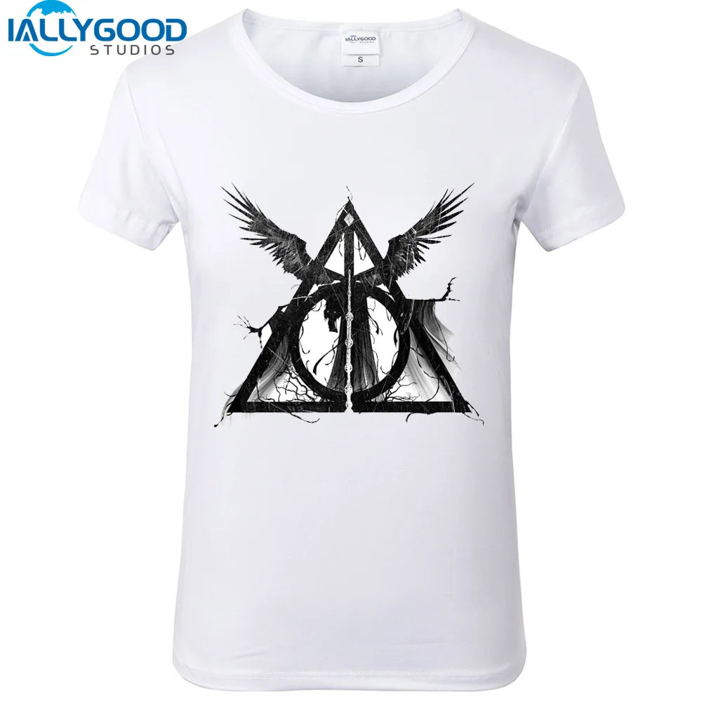 New Fashion Three Brothers Tale T-shirts Deathly Hallows Design Tops Print Women T-Shirt Slim Casual Cotton White Tops S584
New Fashion Three Brothers Tale T-shirts Deathly Hallows Design Tops Print Women T-Shirt Slim Casual Cotton White Tops S584