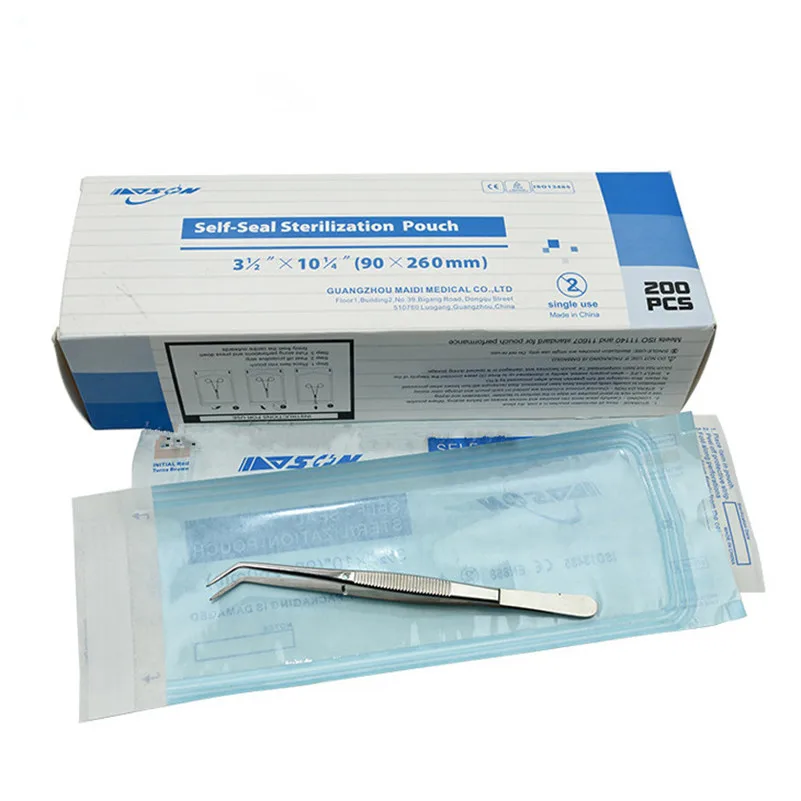 Self Seal Autoclave Sterilization Pouch 200Pcs/box Sterilized Pouch Dental Tattoo and Medical Lab Supplies 90*260mm
Self Seal Autoclave Sterilization Pouch 200Pcs/box Sterilized Pouch Dental Tattoo and Medical Lab Supplies 90*260mm