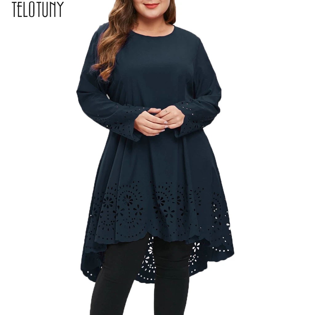 TELOTUNY Ladies Dress Women Fashion O-Neck Long Sleeve Plus Size Laser Cut High Low Hollow Out Dress Women Dress Fashion Jan22
TELOTUNY Ladies Dress Women Fashion O-Neck Long Sleeve Plus Size Laser Cut High Low Hollow Out Dress Women Dress Fashion Jan22