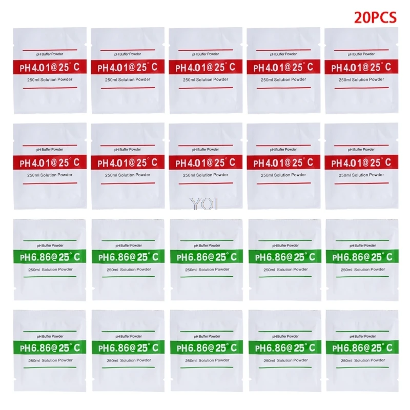 OOTDTY 20 Pcs PH Buffer Solution Powder PH For Test Meter Measure Calibration 4.01 6.86 250ml Each Pack Volume
OOTDTY 20 Pcs PH Buffer Solution Powder PH For Test Meter Measure Calibration 4.01 6.86 250ml Each Pack Volume