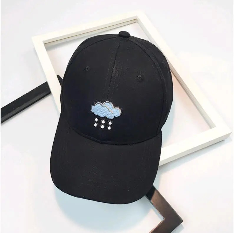 New Korean clouds embroidery Rainy day baseball cap women men couple cute cartoon peaked cap for summer all match classic color
New Korean clouds embroidery Rainy day baseball cap women men couple cute cartoon peaked cap for summer all match classic color