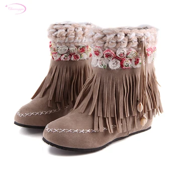 Chainingyee flower adornment style winter warm ankle boots hemp rope weaving tassel boots increased women boots big size 34~43CN
Chainingyee flower adornment style winter warm ankle boots hemp rope weaving tassel boots increased women boots big size 34~43CN