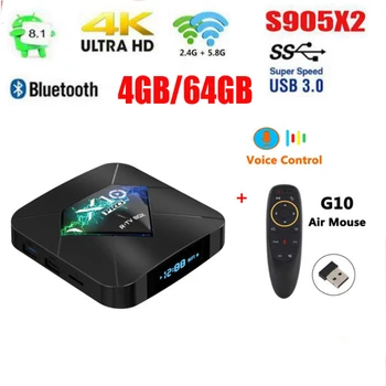 X10 Pro Android 8.1 Smart TV BOX S905X2 LPDDR3 4GB 32GB / 64GB 2.4G 5GHz Wifi Bluetooth4.0 4K 3D Netflix Youtobe Set Top TV box
X10 Pro Android 8.1 Smart TV BOX S905X2 LPDDR3 4GB 32GB / 64GB 2.4G 5GHz Wifi Bluetooth4.0 4K 3D Netflix Youtobe Set Top TV box