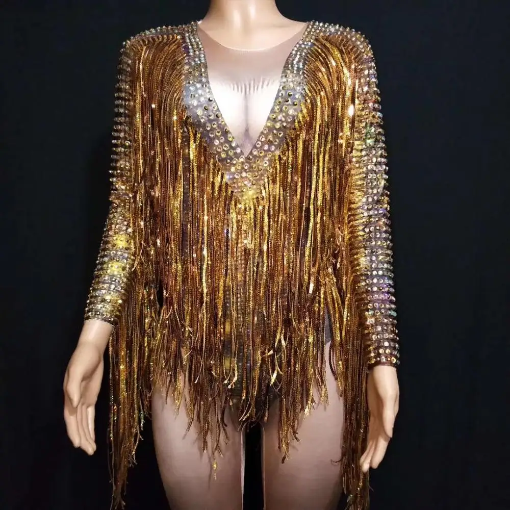 Women Tassel Bodysuit Nightclub Party Stretch Rhinestones Jumpsuit Performance Costume Dance Fringes Leotard Rave Clothes DJ528
Women Tassel Bodysuit Nightclub Party Stretch Rhinestones Jumpsuit Performance Costume Dance Fringes Leotard Rave Clothes DJ528