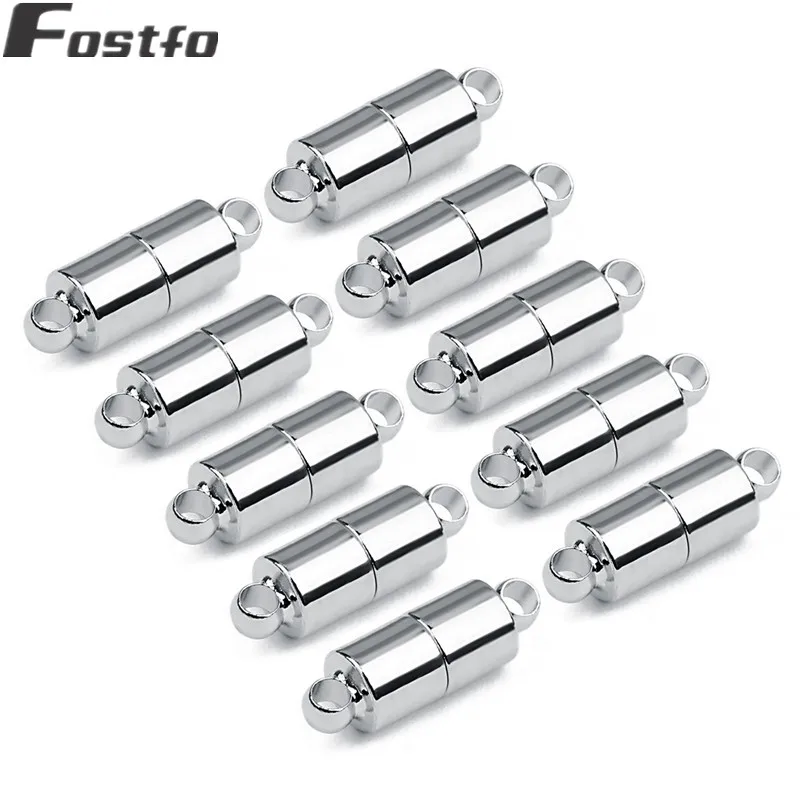 Fostfo 10pcs/lot Copper Magnetic Clasps Round 5*15mm Silver Rhodium End Clasp Fit Bracelets Necklace for Jewelry Makings
Fostfo 10pcs/lot Copper Magnetic Clasps Round 5*15mm Silver Rhodium End Clasp Fit Bracelets Necklace for Jewelry Makings
