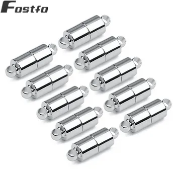 Fostfo 10pcs/lot Copper Magnetic Clasps Round 5*15mm Silver Rhodium End Clasp Fit Bracelets Necklace for Jewelry Makings
Fostfo 10pcs/lot Copper Magnetic Clasps Round 5*15mm Silver Rhodium End Clasp Fit Bracelets Necklace for Jewelry Makings