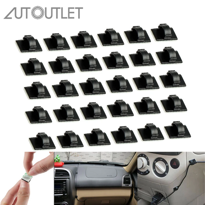 AUTOUTLET 30pcs for Car Vehicle Wire Fixing Clips Self-adhesive Tie Cable Cord Holder Rectangle Plastic Mount Clamp Square Black
AUTOUTLET 30pcs for Car Vehicle Wire Fixing Clips Self-adhesive Tie Cable Cord Holder Rectangle Plastic Mount Clamp Square Black