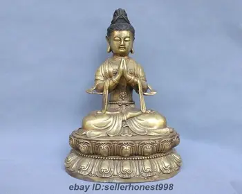 14 Tibet Buddhism joss GuanYin Kwan-yin Bodhisattva Bronze Gilded Buddha Statue 5.19
14 Tibet Buddhism joss GuanYin Kwan-yin Bodhisattva Bronze Gilded Buddha Statue 5.19