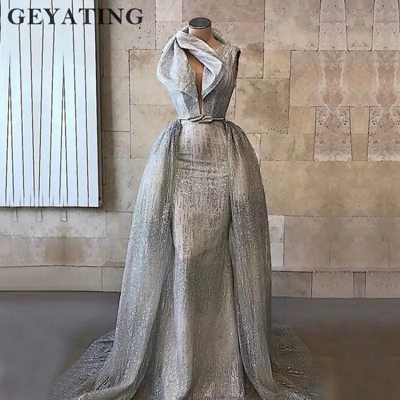 elegant silver evening gowns